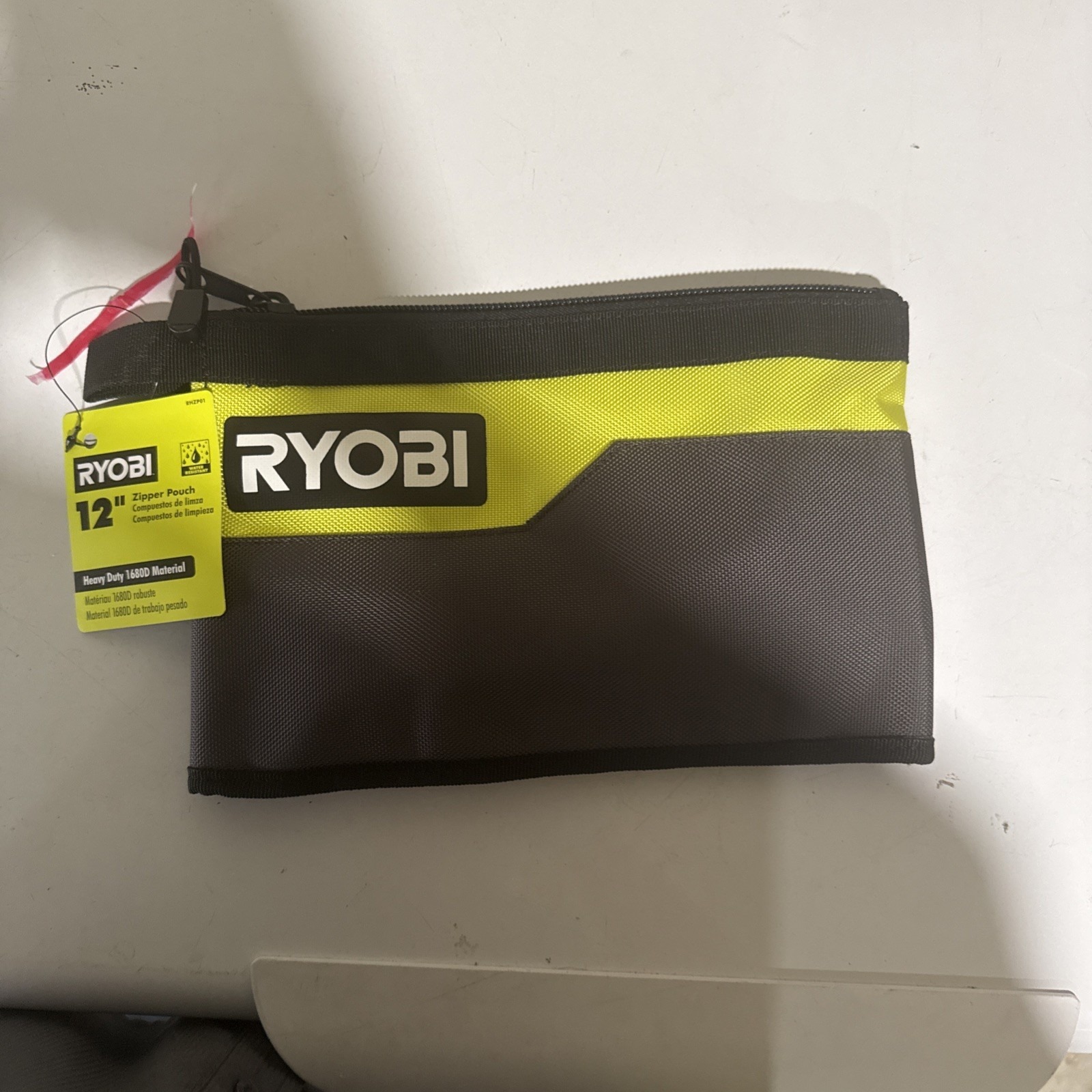 Ryobi Waterproof 12 In Zipper Utility Pouch For Tools MultiPurpose Bag